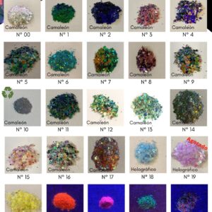 Glitter Camaleón, UV y Holográfico 15grs
