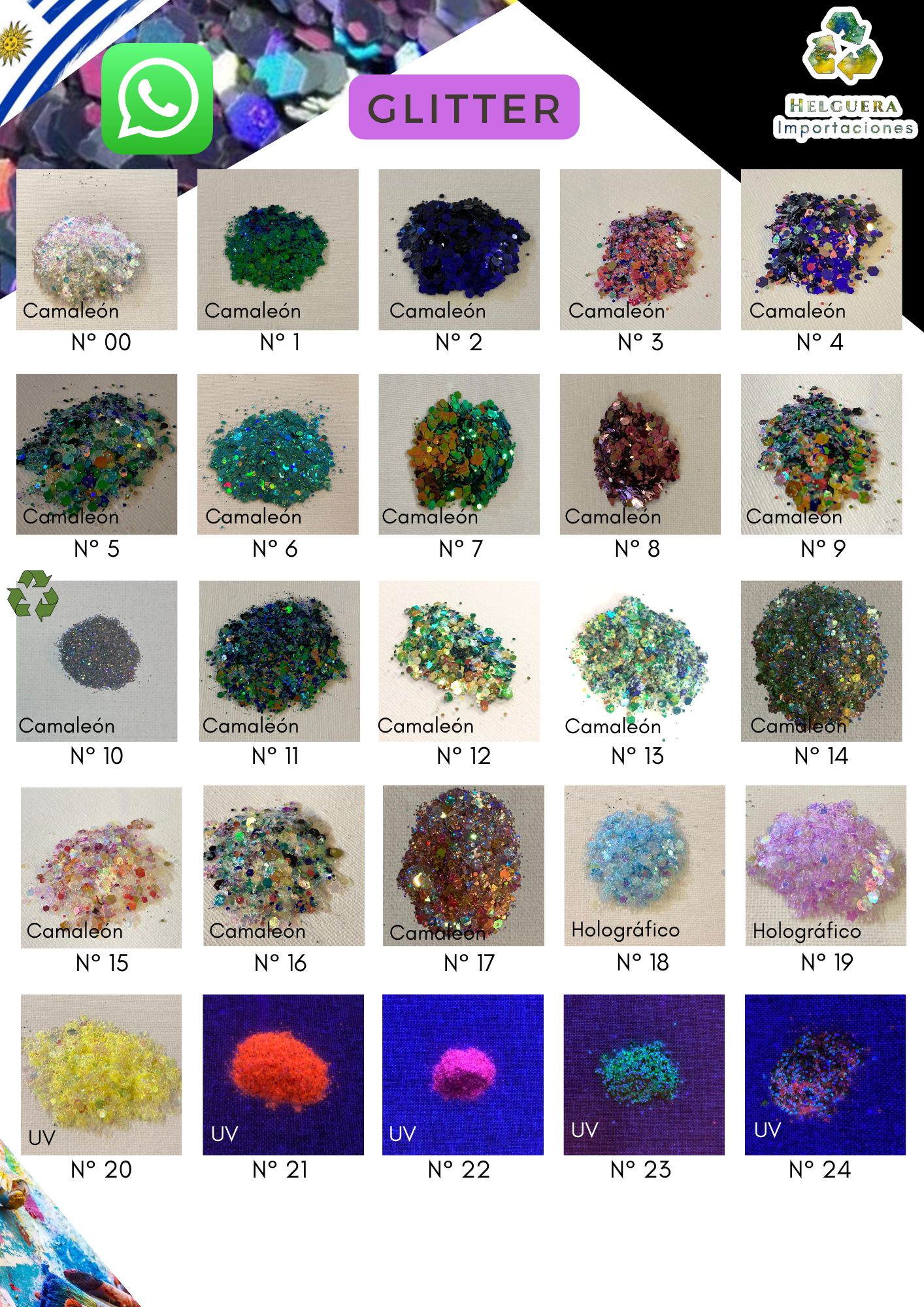 Glitter Camaleón/ UV/ Holográfico común, en cantidades mayores a 30grs