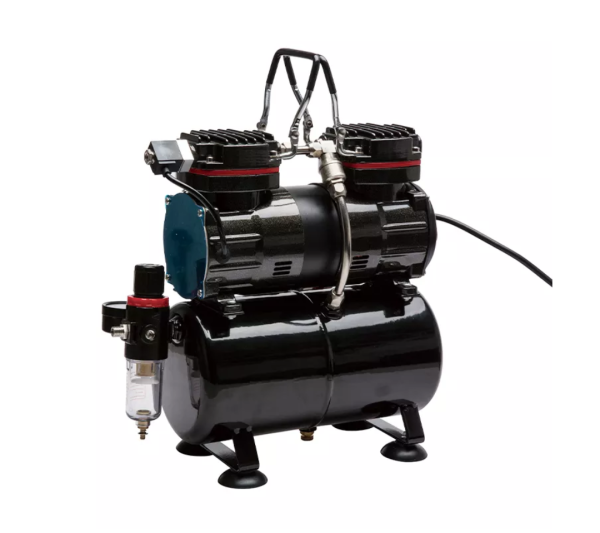 Compresor silencioso doble cilindro, con tanque TC90T