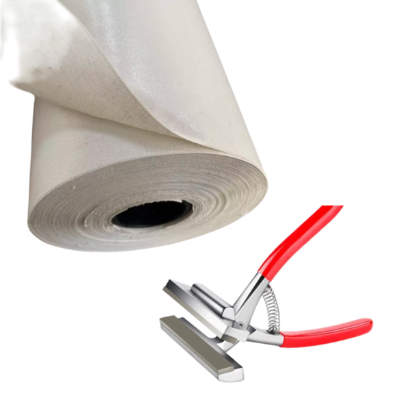 Kit N13: 2 metros de lienzo de lino y algodón + pinza para tensar lienzo