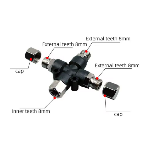Divisor De Aire Y Triple Conexión para aerografía AB-403 - Imagen 3