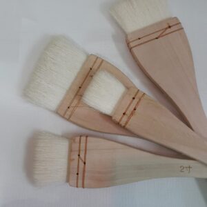 Brochas tipo hake de estudio- Cerda de oveja y mango de madera clara - Acuarela-Glaseado
