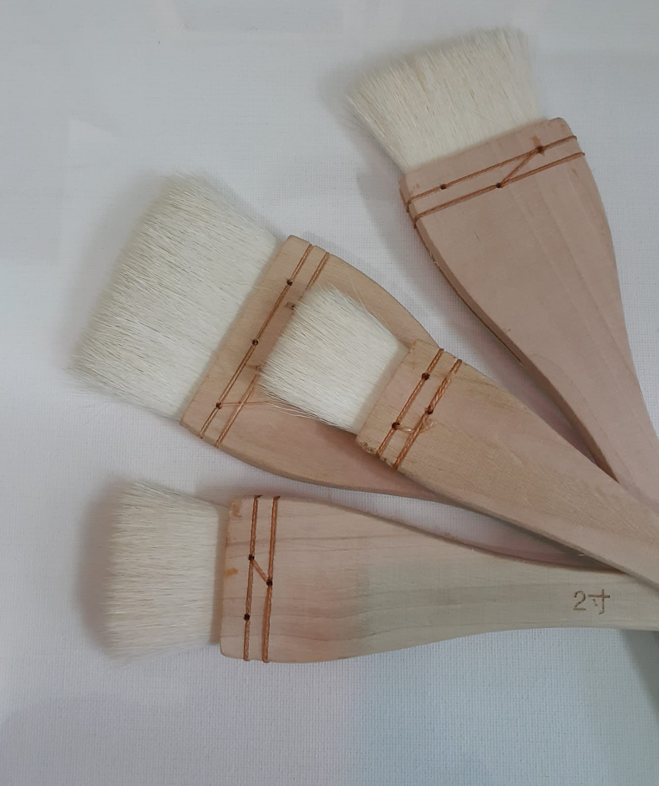 Brochas tipo hake de estudio- Cerda de oveja y mango de madera clara - Acuarela-Glaseado
