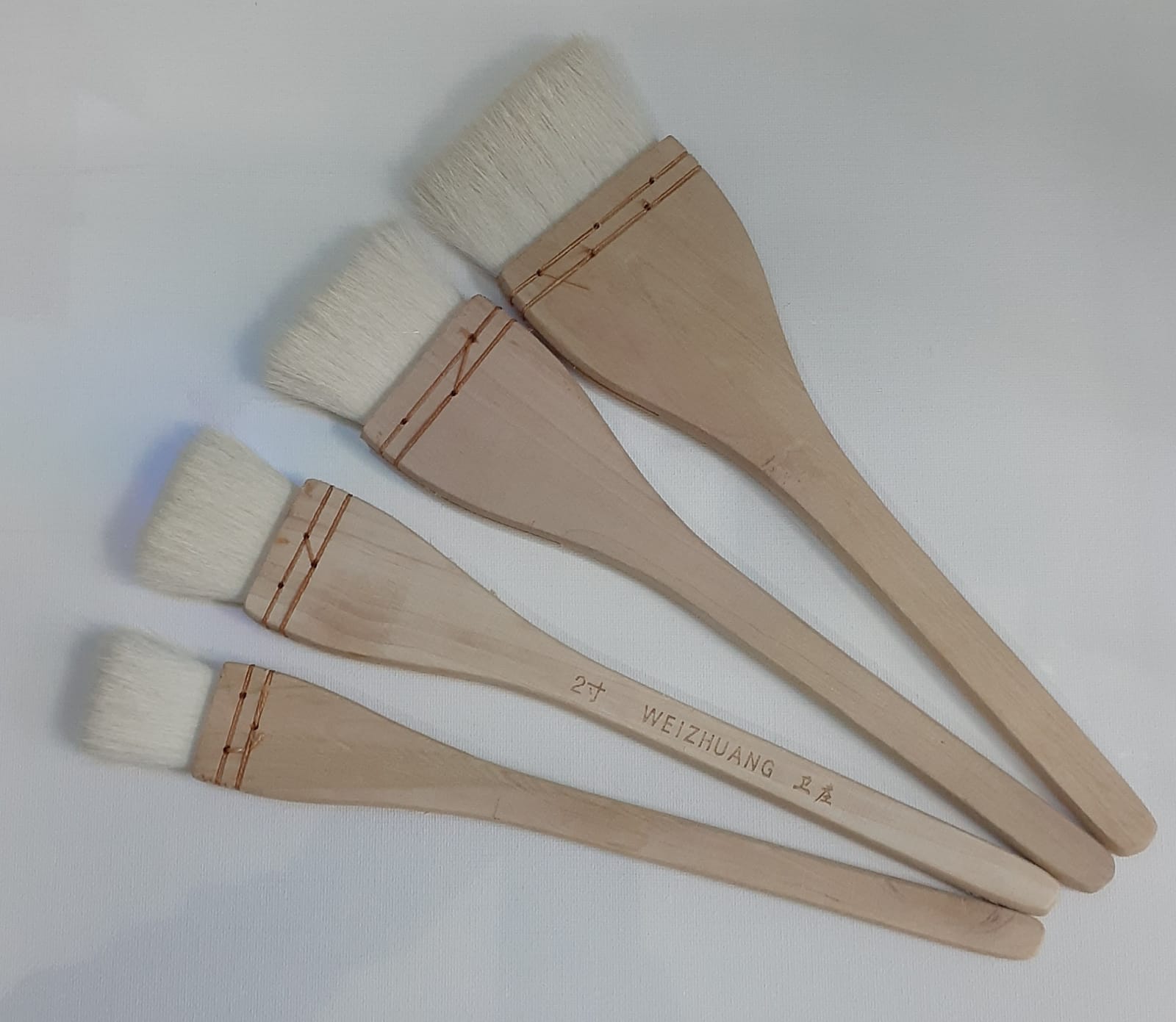 Brochas tipo hake de estudio- Cerda de oveja y mango de madera clara - Acuarela-Glaseado - Imagen 3