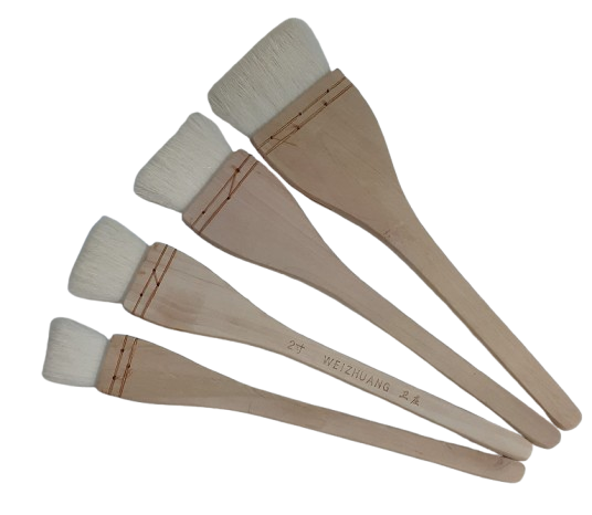 Brochas tipo hake de estudio- Cerda de oveja y mango de madera clara - Acuarela-Glaseado - Imagen 5