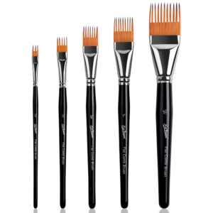 5 Pinceles de efectos cerda artificial WK-203 - tipo Rake